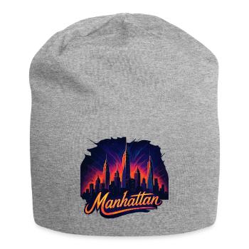 Manhattan City New York Silhouette Cadeau - Bonnet en jersey - gris chiné - Devant