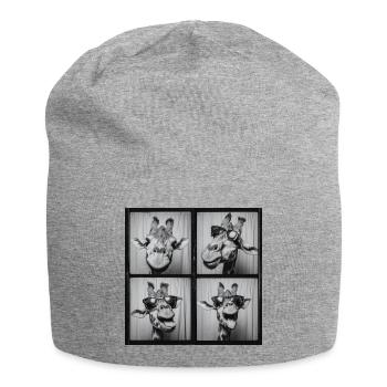 Funny Giraffe Sunglasses Photo Booth - Jersey Beanie - heather grey - Front