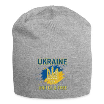 Ukraine Einheit und Freiheit - Jersey-Beanie - Grau meliert - Vorne