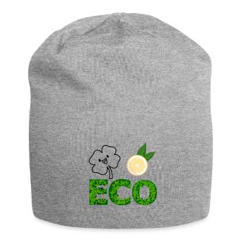 Eco Leaf Letters with Lemon Slice - Jersey Beanie - heather grey - Front
