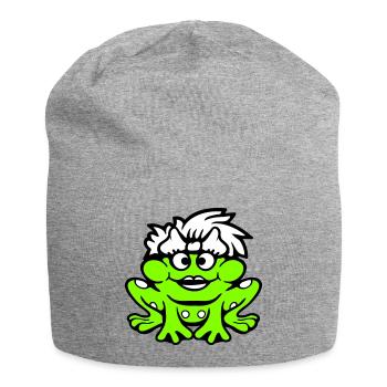 Frog Woman Pretty Toad Funny Female Girl - Jersey Beanie - heather grey - Front