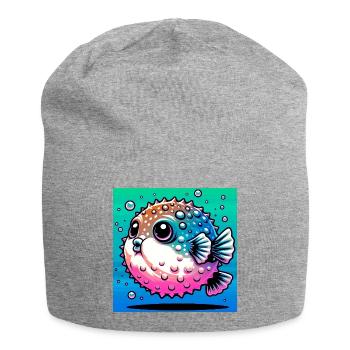 Kugelfisch - Jersey-Beanie - Grau meliert - Vorne