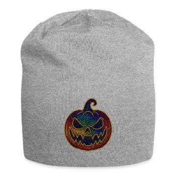 Glitzernder Regenbogen Kürbis zu Halloween - Jersey-Beanie - Grau meliert - Vorne