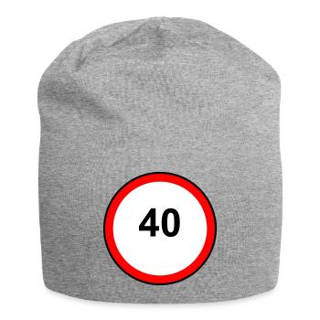 40erKreis Signet - Jersey-Beanie - Grau meliert - Vorne