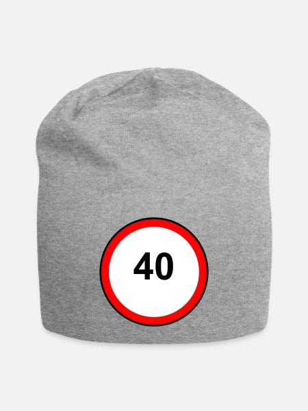 40erKreis Signet - Jersey-Beanie - Grau meliert