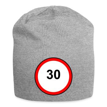 Tempo 30 Motif de signe - Bonnet en jersey - gris chiné - Devant