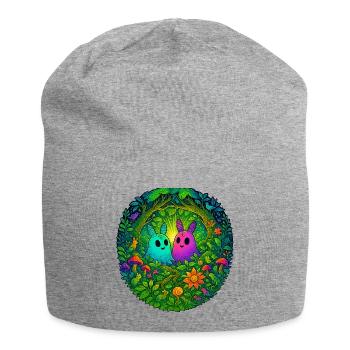 Glowing creatures in the enchanted forest - Jersey Beanie - heather grey - Front