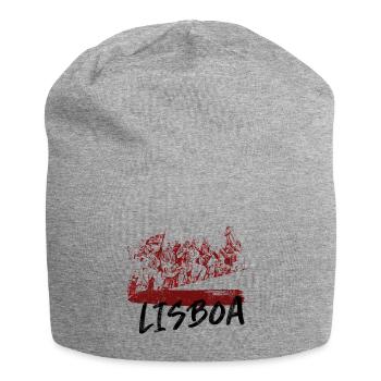 Monument Discoveries Lisbon red illustration - Jersey Beanie - heather grey - Front
