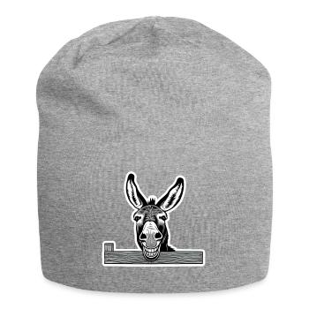 Laughing Donkey – Good Mood Guaranteed - Jersey Beanie - heather grey - Front