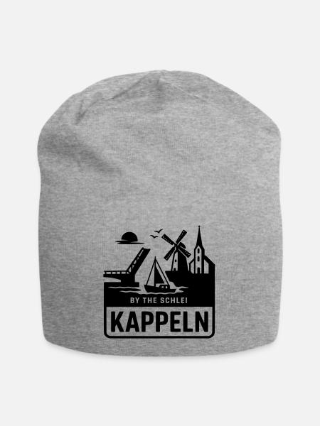 Kappeln Schlei SH Schleswig Holstein Silhouette - Jersey-Beanie - Grau meliert