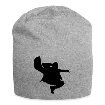 B-Boy Silhouette – Breakdance Jump Kick - Bonnet en jersey - gris chiné - Devant
