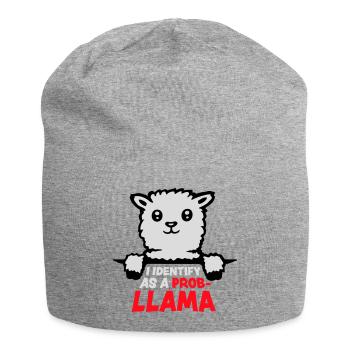 Je m’identifie comme un probllama Cool Lama Problem Spruch - Bonnet en jersey - gris chiné - Devant