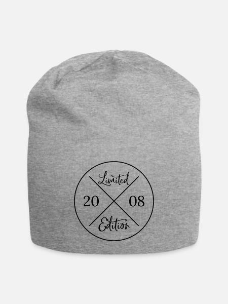 Limited edition 2008 - 18. Geburtstag Geschenk - Jersey-Beanie - Grau meliert