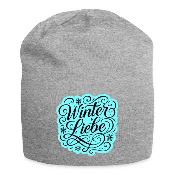 Winter Love Heart Wintery - Jersey Beanie - heather grey - Front
