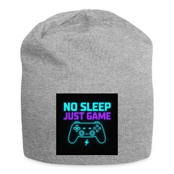 Kein Schlaf, nur Spiel - Jersey-Beanie - Grau meliert - Vorne