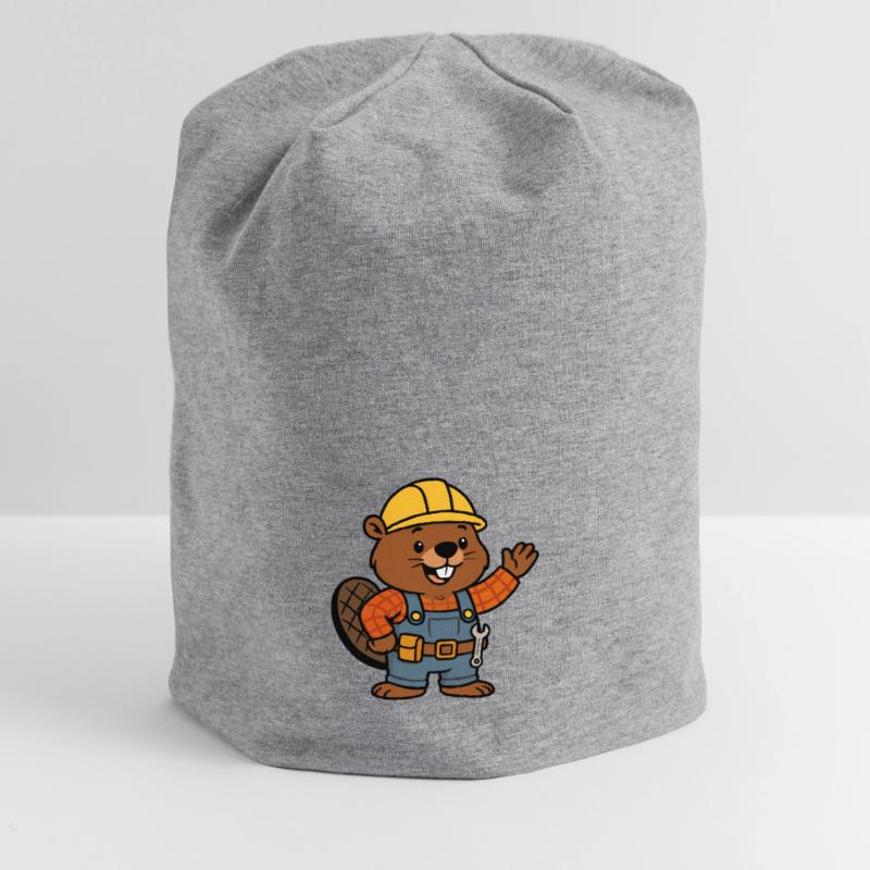 Beaver Construction Worker Bob Helm Hello Plan Builder Jersey Beanie