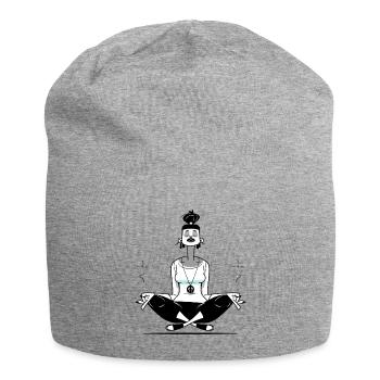 Meditieren - Jersey-Beanie - Grau meliert - Vorne