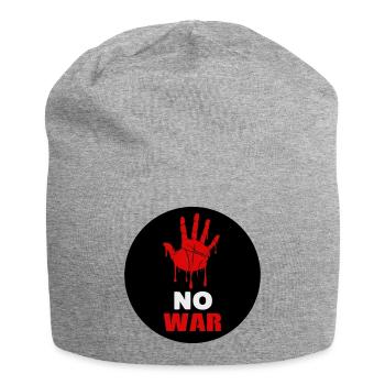 Kein Krieg - Jersey-Beanie - Grau meliert - Vorne