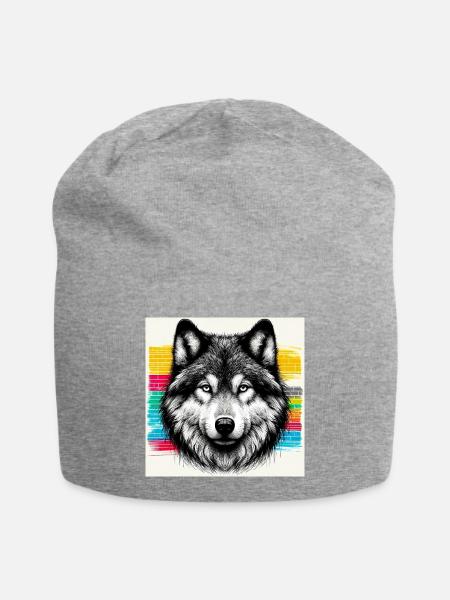Wolf - Jersey-Beanie - Grau meliert