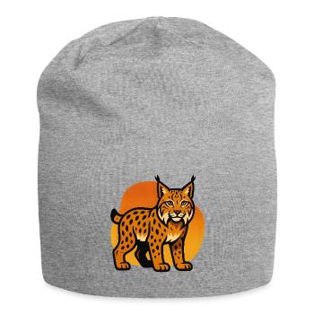 Lynx in sunset shade - Jersey Beanie - heather grey - Front