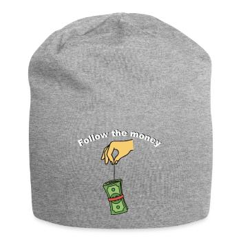 Suis l’argent - Bonnet en jersey - gris chiné - Devant