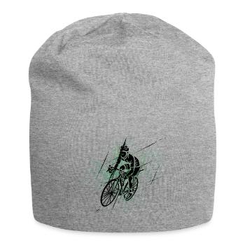 Cycliste en spray vert - Bonnet en jersey - gris chiné - Devant