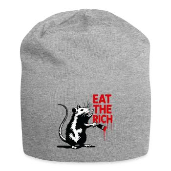 Rat with a red message - Jersey Beanie - heather grey - Front