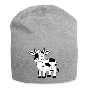 Vache Noire Fermière Cadeau Noire - Bonnet en jersey - gris chiné - Devant