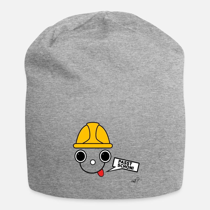 Koppie avec un casque d’ouvrier du bâtiment - Bonnet en jersey - gris chiné