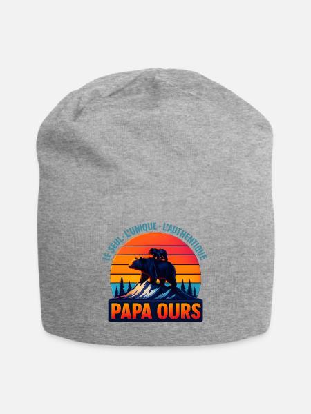Papa Ours au Soleil Orange - Jersey-Beanie - Grau meliert