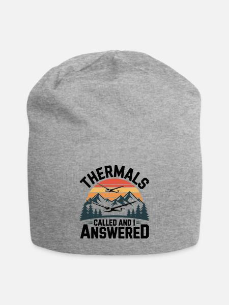 Glider thermals call, I answer – gliding - Jersey Beanie - heather grey