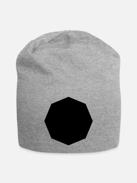 Achteck - Jersey-Beanie - Grau meliert