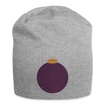 Swirled Purple Ornament - Jersey Beanie - heather grey - Front