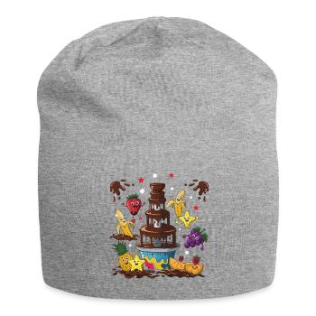 Chocolate Fountain Fruit Friends Design - Jersey Beanie - heather grey - Front