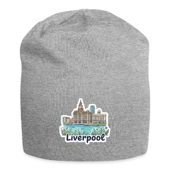 Architecture de Liverpool Trois Grâces Liver Building Art - Bonnet en jersey - gris chiné - Devant