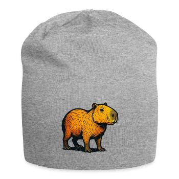 Kapibara Farbverlauf Illustration - Jersey-Beanie - Grau meliert - Vorne