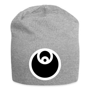 Emblème circulaire rempli - Bonnet en jersey - gris chiné - Devant