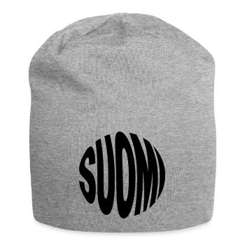 Suomi - inscription Finlande - Bonnet en jersey - gris chiné - Devant