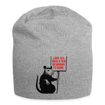 Rat avec pancarte de protestation - Bonnet en jersey - gris chiné - Devant