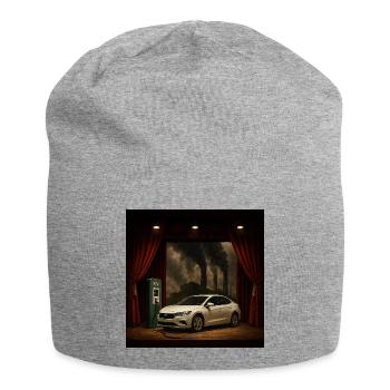 Electric car on the smoke scene - Jersey Beanie - heather grey - Front