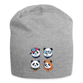 Panda Streetstyle Avatare Set - Jersey-Beanie - Grau meliert - Vorne
