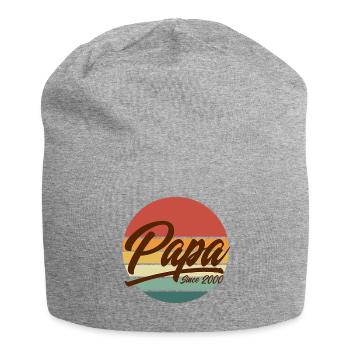 Vintage Retro Papa Since 2000 Fatherhood Sunset - Jersey Beanie - heather grey - Front