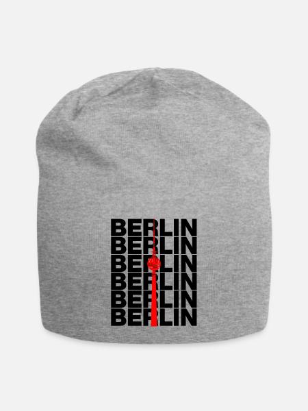 BERLIN, FERNSEHTURM ALEXANDERPLATZ HERZ VON BERLIN - Jersey-Beanie - Grau meliert
