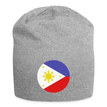 Drapeau rond philippin - Bonnet en jersey - gris chiné - Devant