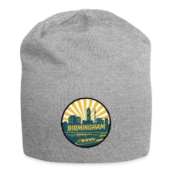 Birmingham City Skyline Canal Vintage Badge - Jersey Beanie - heather grey - Front