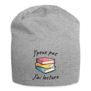 Passion for reading, cultured people, reading novels - Jersey Beanie - heather grey - Front