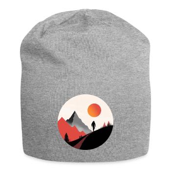 Walking in the mountains, a passion for hikers - Jersey Beanie - heather grey - Front