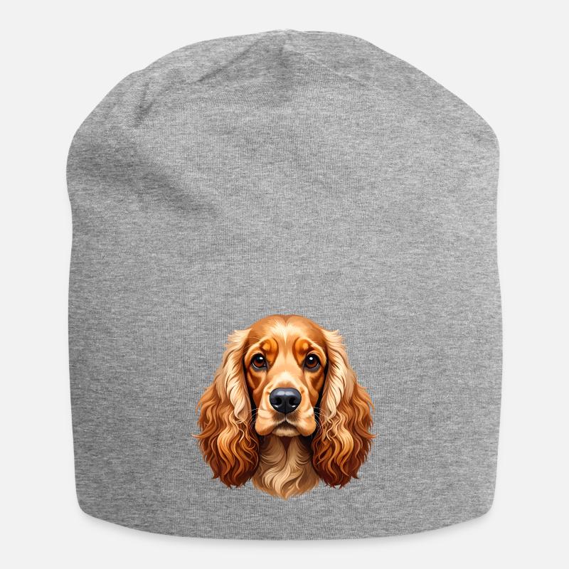 Cocker Spaniel - Jersey-Beanie - Grau meliert