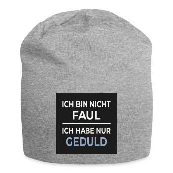 Je ne suis pas paresseux – je suis juste patient - Bonnet en jersey - gris chiné - Devant