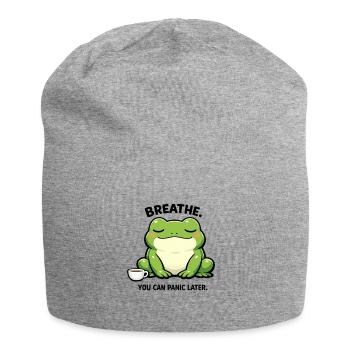 Coffee Frog of Tranquility - Jersey Beanie - heather grey - Front